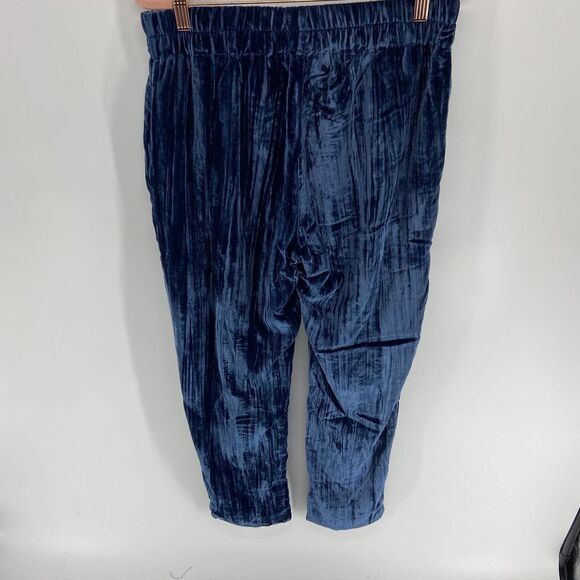Anthropologie Tina + Jo Navy Blue Velvet Straight Leg Casual Pant NWT Womens S - Picture 5 of 6